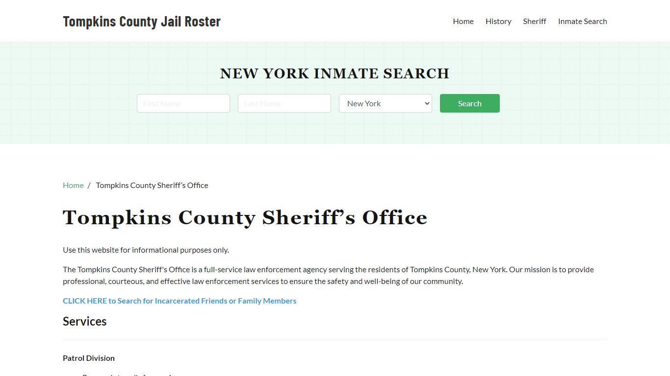 Tompkins County Sheriff Office, NY, Arrest Warrants Search