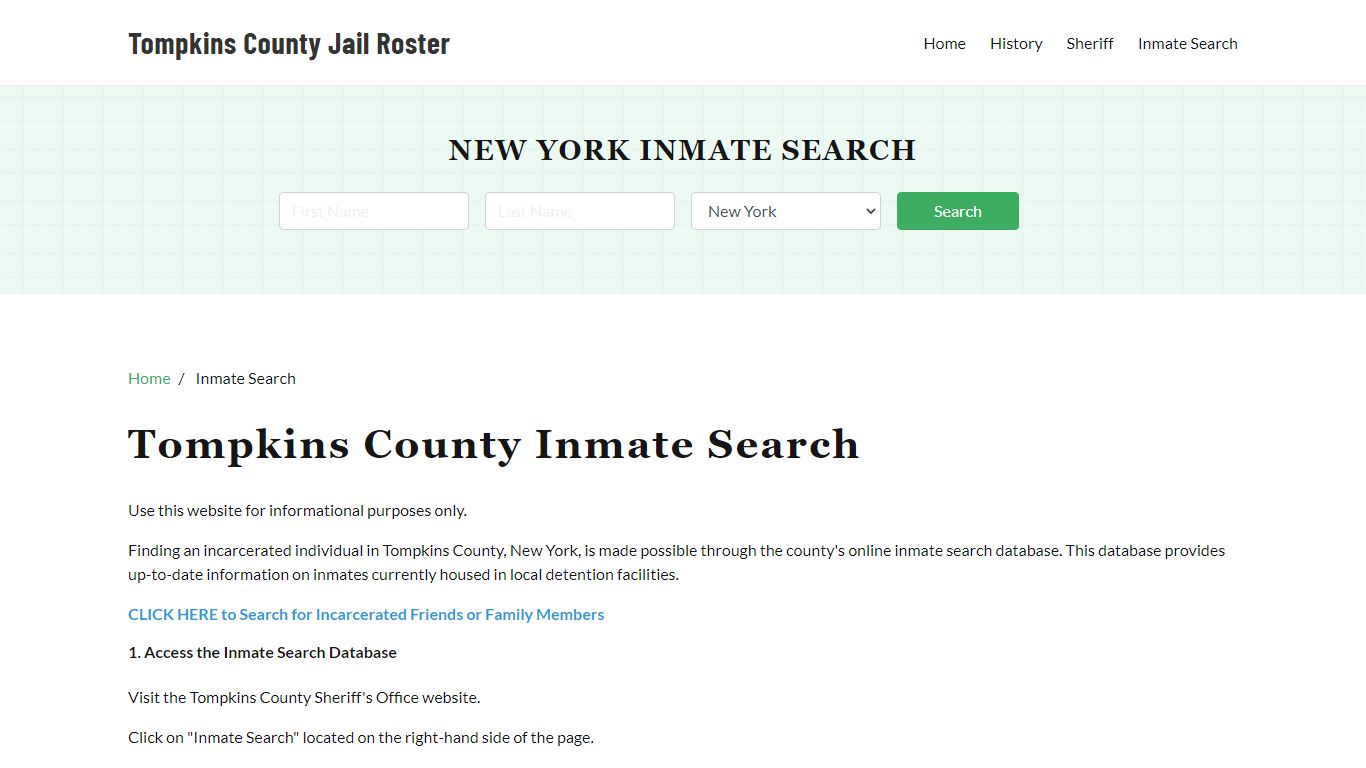 Tompkins County, NY Detainee Lookup